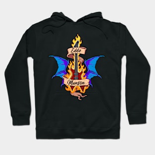 Eddie Munson`s Fiery Guitar Hoodie